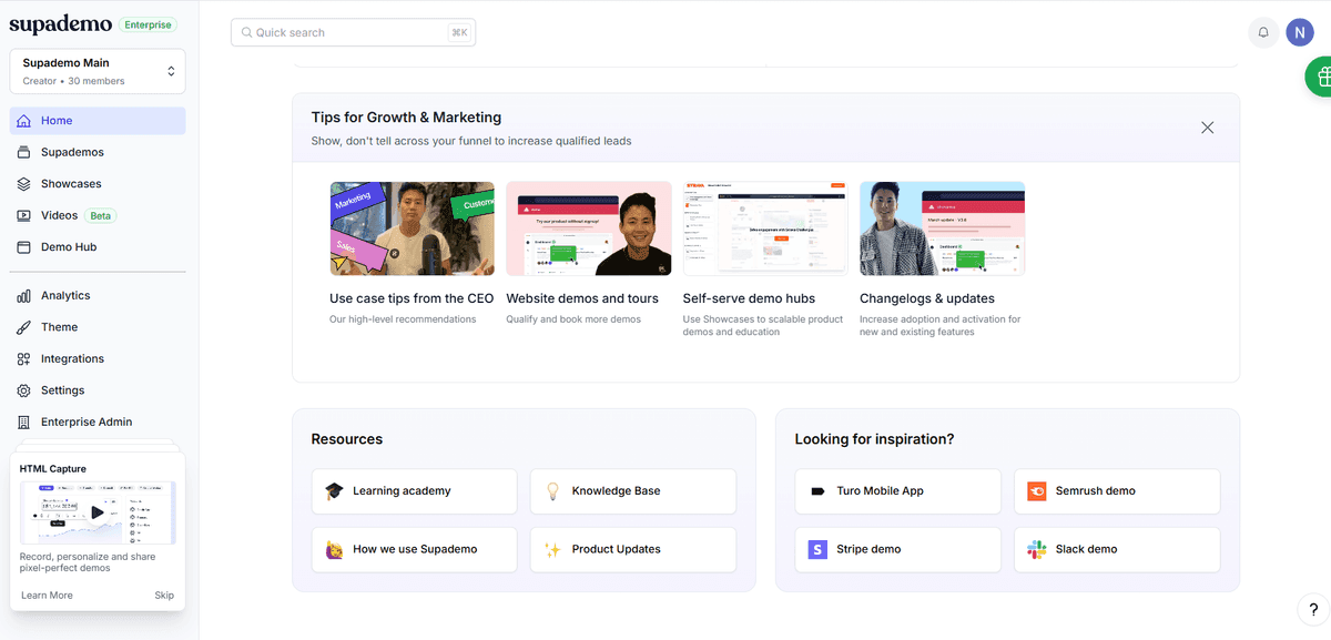 How Supademo uses Supademo for Demo Automation