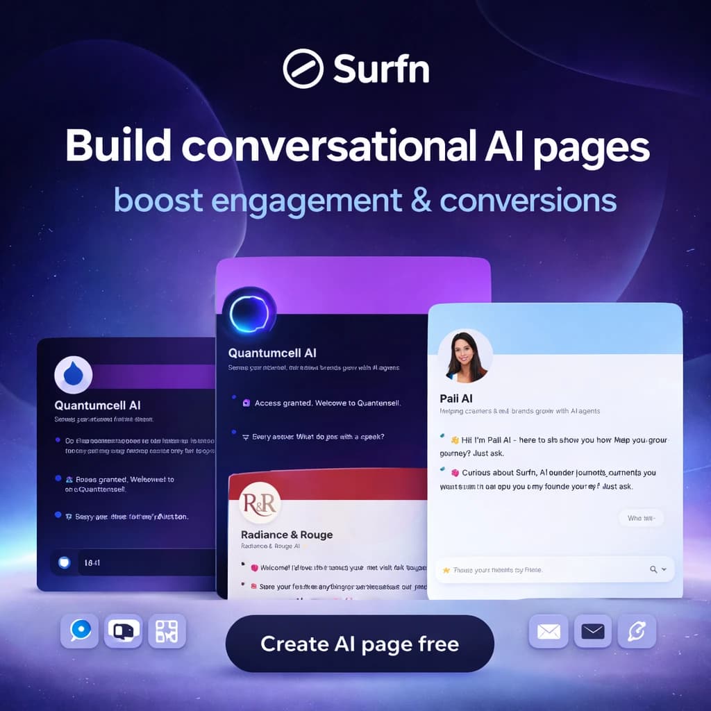 Surfn: Conversational AI Pages for Link in Bio, Newsletters and More