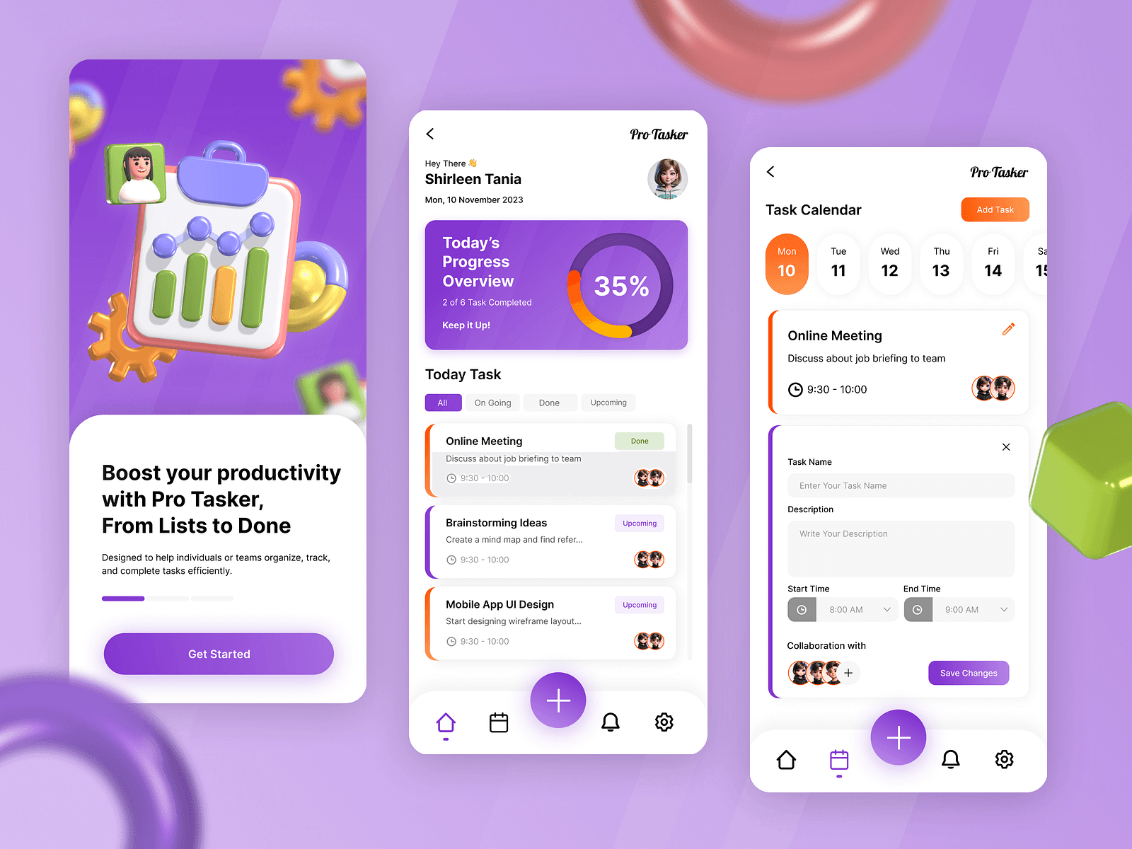 Pro Tasker - Task Management App by Shirleen Tania for Hayyfi Studio