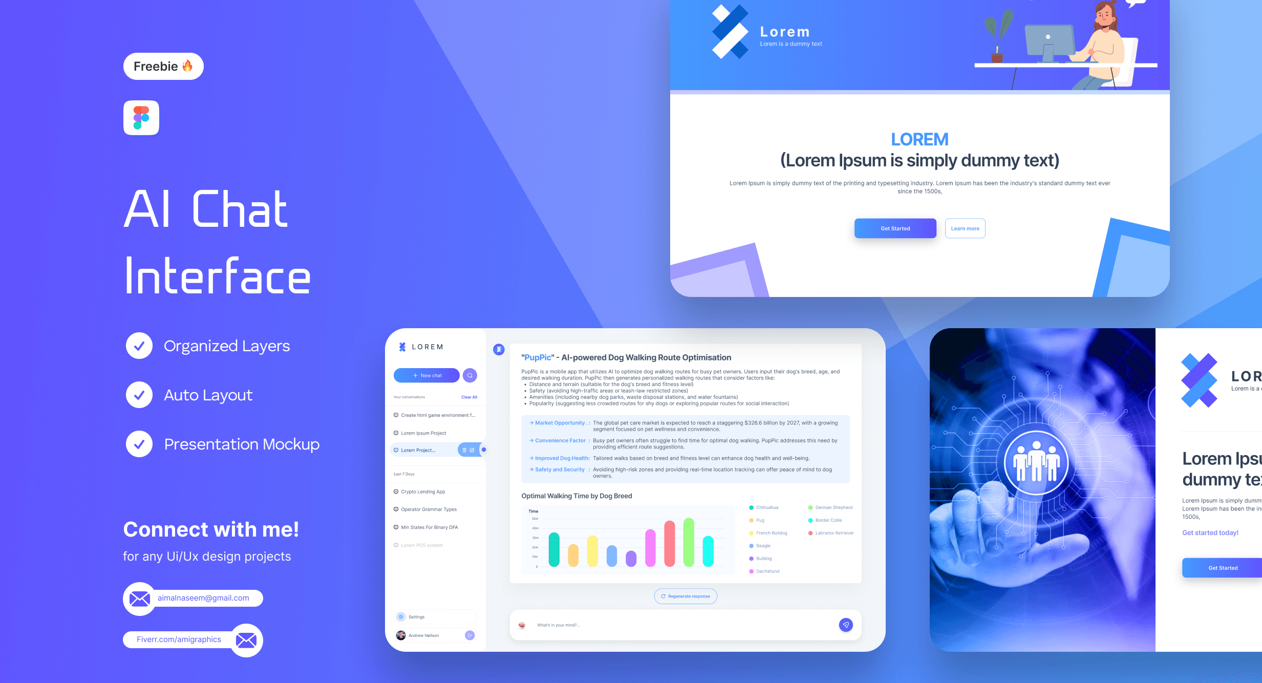 Customizable AI Chat Interface UI Design for Mobile and Web Applications