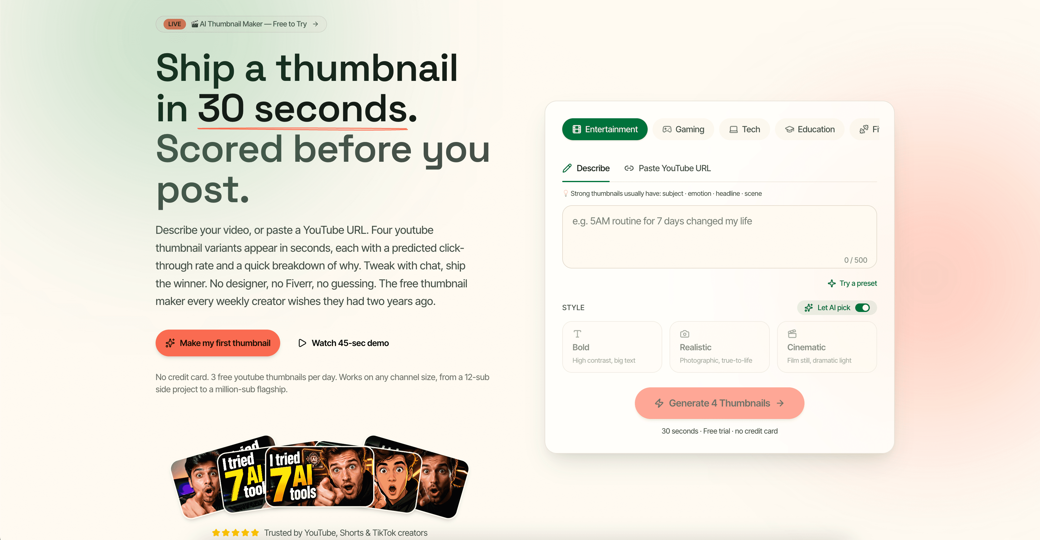 AI Gaming Thumbnails Maker, High-CTR Gaming Thumbnails