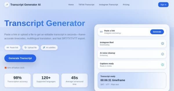 Transcript Generator AI