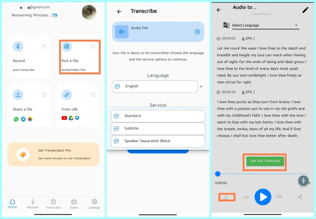 Podcast Transcript Generator on Android/iPhone in 2024