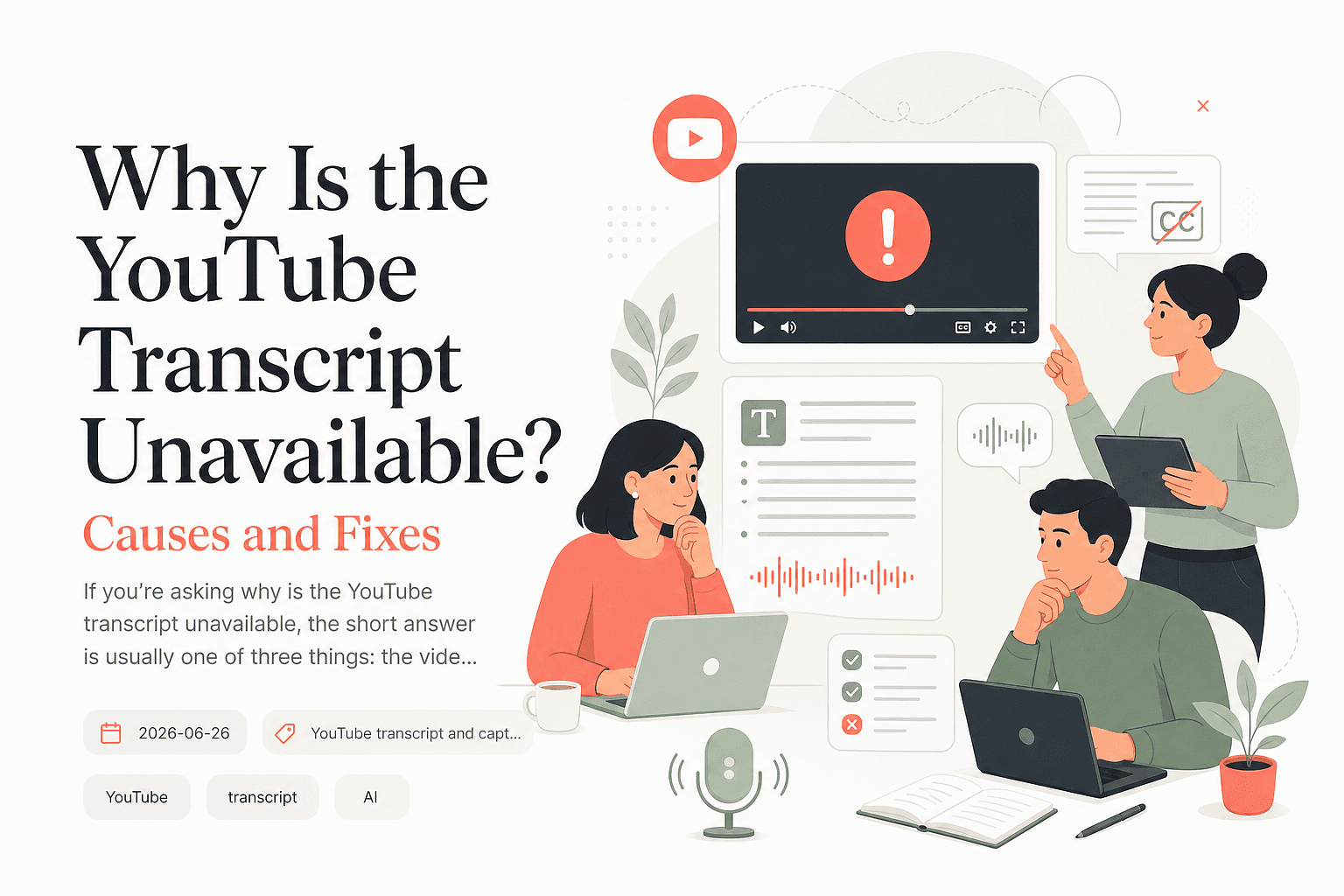 Why Is the YouTube Transcript Unavailable? Causes and Fixes