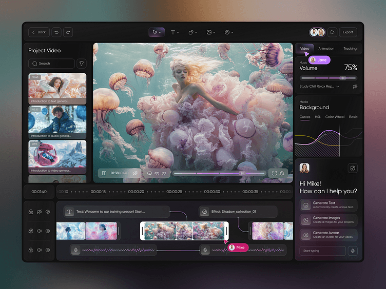 AI Video Editor Platform UI Design by Nixtio on Dribbble