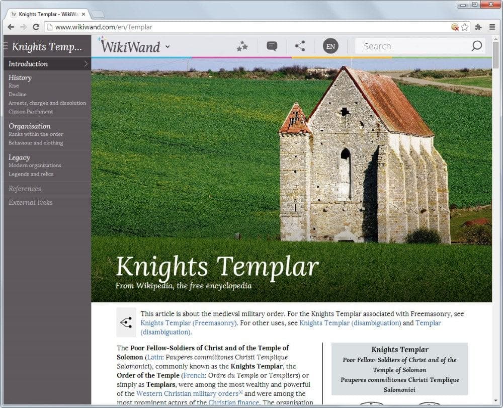 WikiWand is a reliable Wikipedia frontend