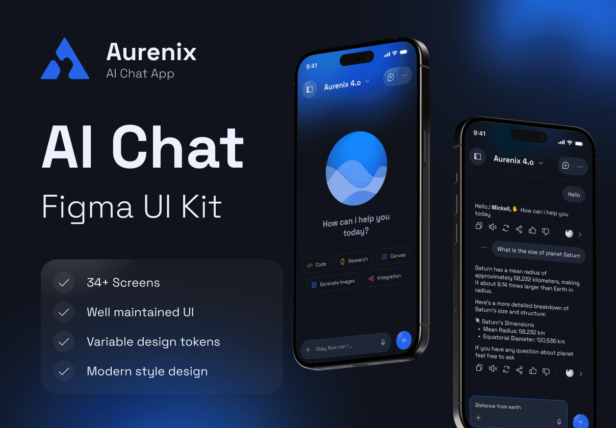 Aurenix – AI Chat App UI Kit