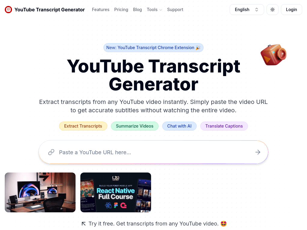 Transcript Generator screenshot