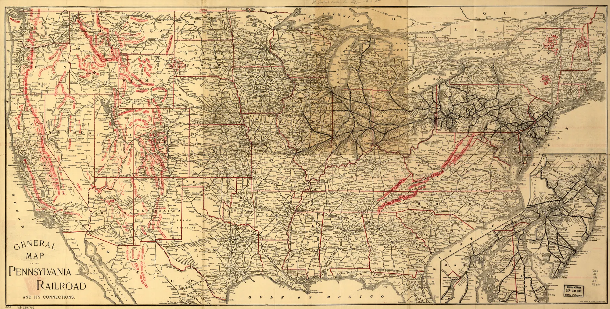 General map of the Pennsylvania Railroad and its connections, 1893